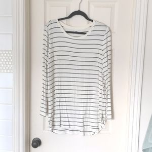 Striped Luxe Tunic tee L tall